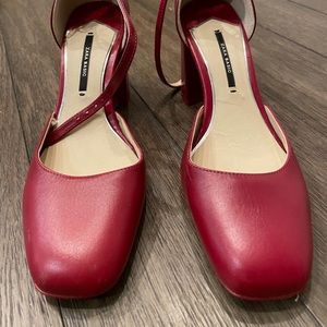 Zara Red Leather Sandals